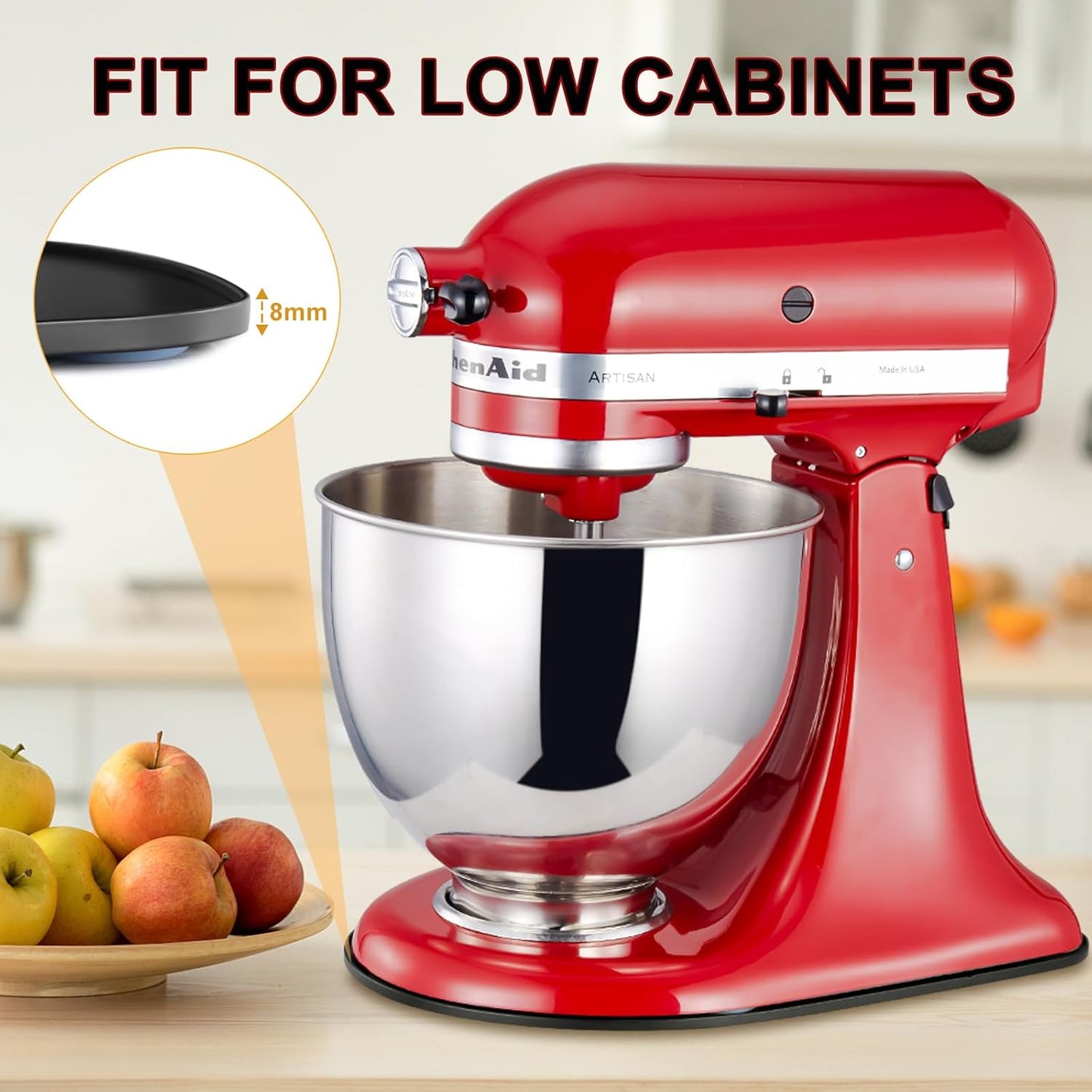 Sliding Mat for KitchenAid Mixer - Metal Mixer Mover Slider Mat Compatible With KitchenAid 4.5-5qt Tilt-Head Stand Mixer, Mixer Sliding Tray