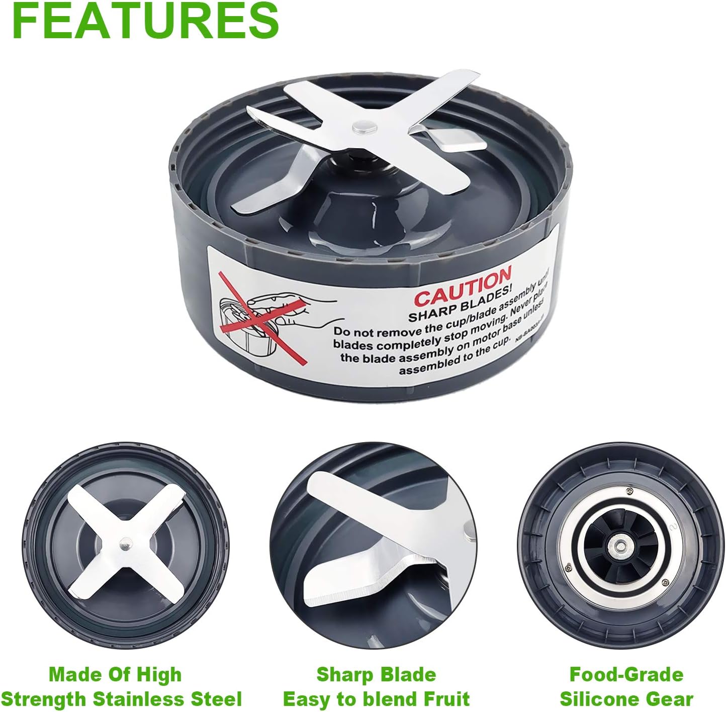 12 Pieces Blade Replacement Parts for NutriBullet Blender Extractor Cross Blade, Gear Rubber Gasket and Shock Pad Compatible with NutriBullet 600W & Pro 900W series