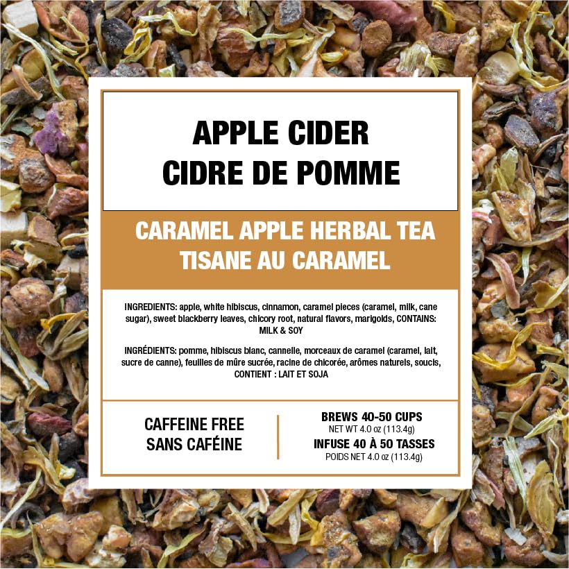 Tiesta Tea - Apple Cider, Loose Leaf, Caramel Apple Herbal Tea, Blend, Non-Caffeinated, Makes Hot or Iced Up to 40-50 Cups, 4oz Refillable Tin