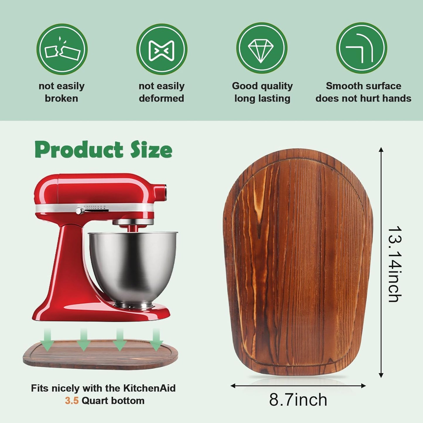 Mixer Slider Compatible with Kitchen aid Mini 3.5 Qt Tilt-Head Stand Mixe - Kitchen Countertop Storage Mover Sliding Caddy for Kitchen Aid Artisan Mixer (3.5 QT - Brown)