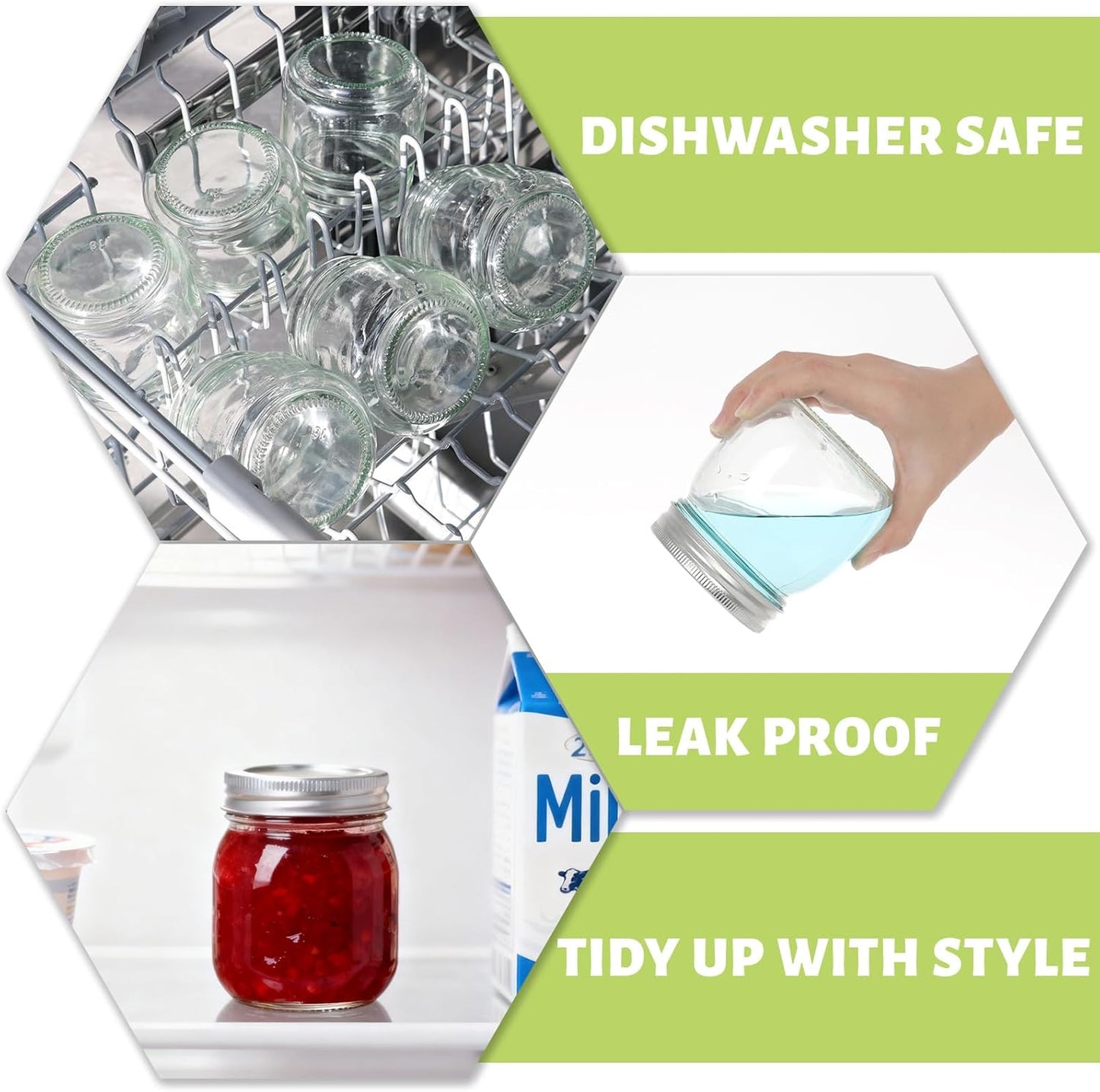 10 oz Glass Mason Jars, 24 Pack Clear Glass Jars with Regular Lids, Canning Jars for Honey, Yogurt, Wedding Favors, Food Storage, Vegetables, Includes 40 Black Labels