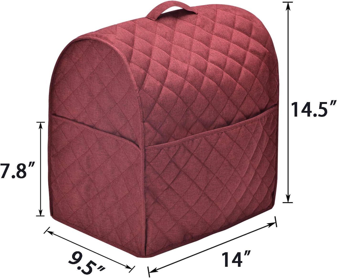 Stand Mixer Cover compatible with Kitchenaid Mixer, Fits All Tilt Head & Bowl Lift Models with 3 Organizer Bag for Accessories. (Dark Red, For Tilt Head 4.5-5 Quart)…
