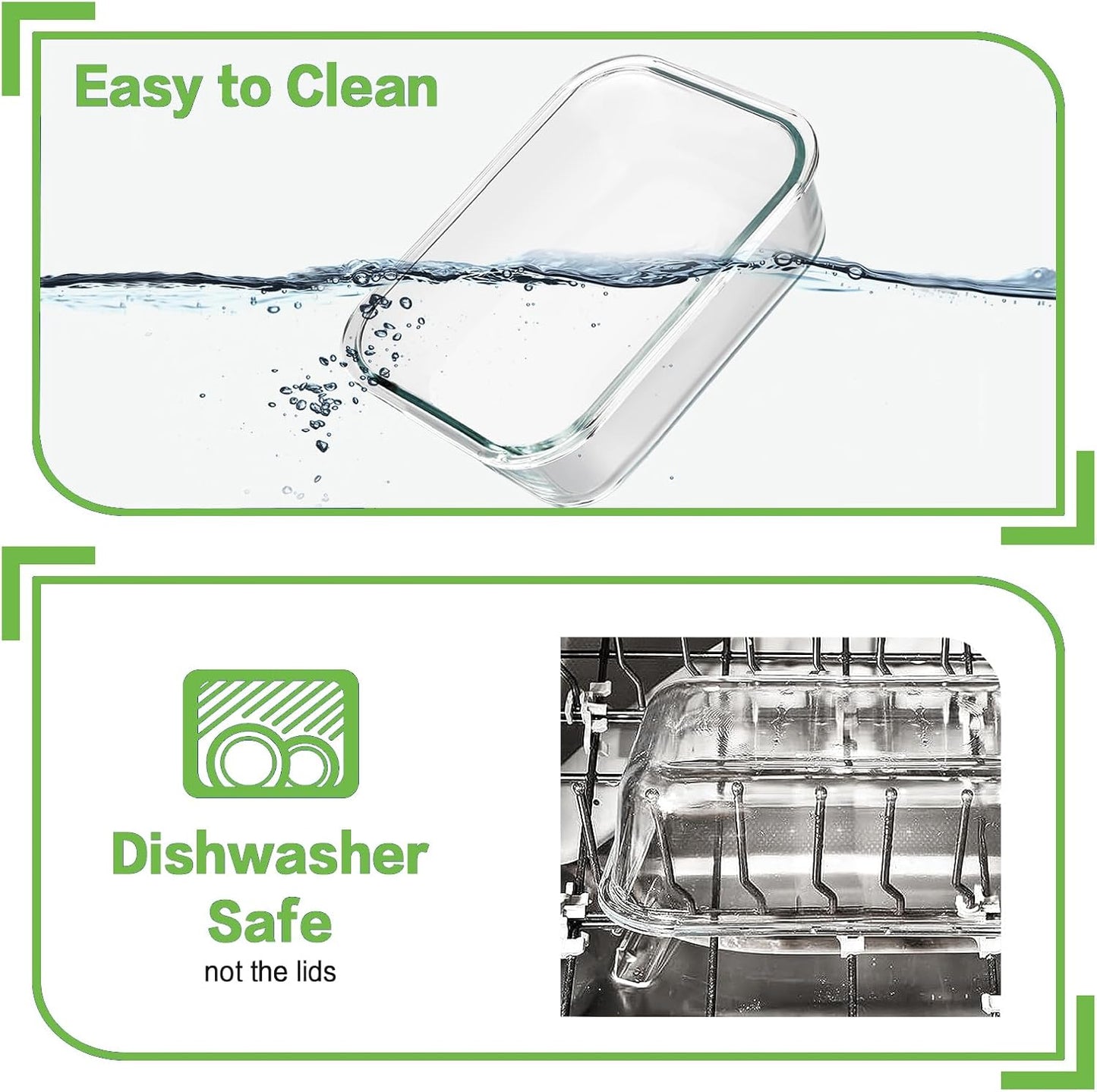 10 Pack Borosilicate Glass Meal Prep Containers with Locking Lids, Glass Food Storage Containers Set, Airtight Lunch Bento Boxes, BPA-Free & Leak Proof, 36oz & 14oz, Freezer, Oven Safe-Deep Blue