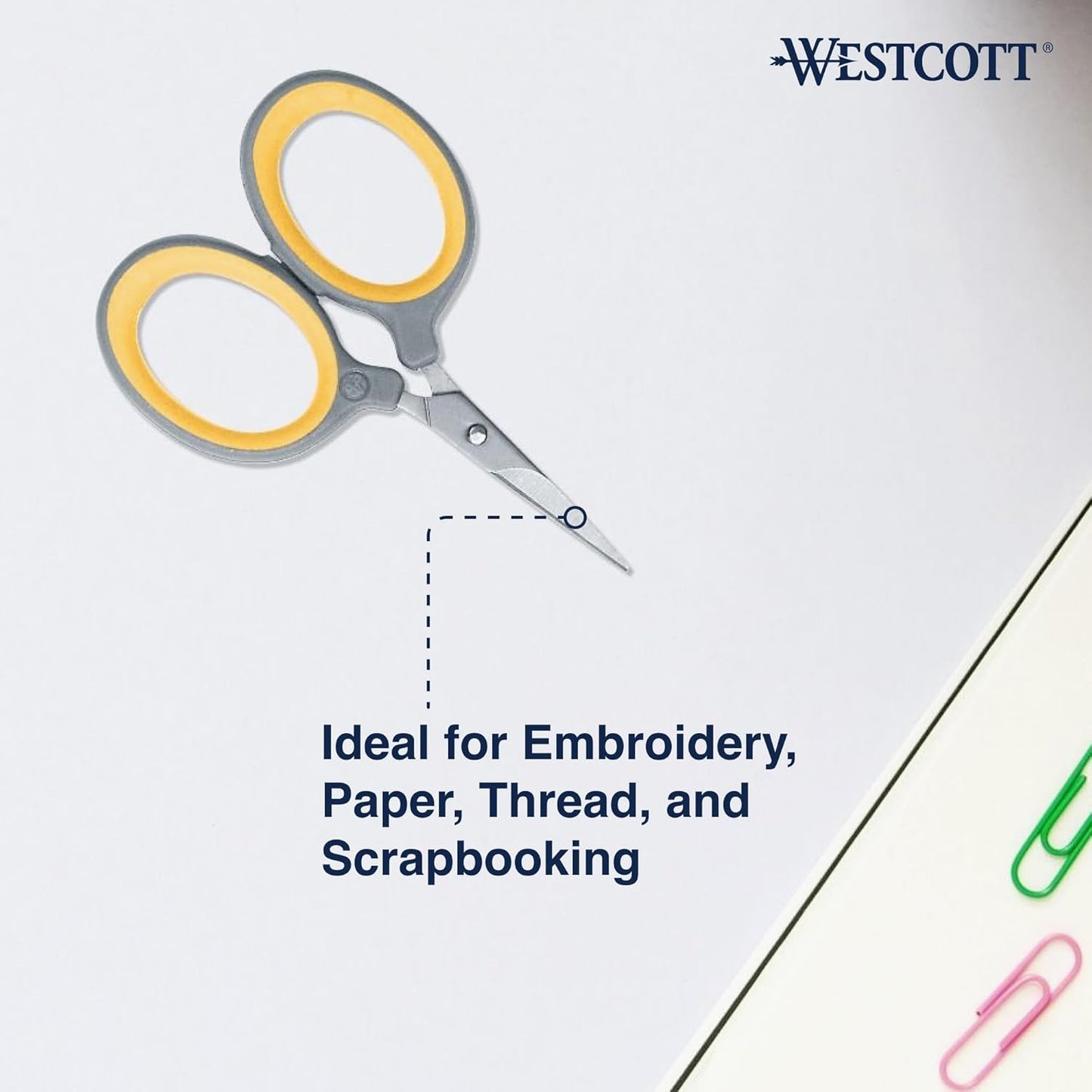 Westcott 2.5" Fine-Tip Craft Scissors with Titanium-Bonded Blades for Crafting, Sewing & More