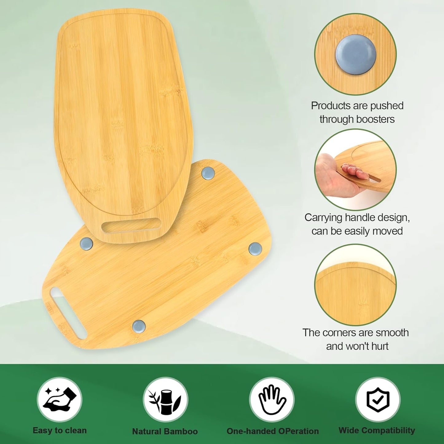 Mixer Slider Compatible with Kitchen aid Bowl Lift 4 .5-5 Qt Stand Mixer Bamboo- Kitchen Countertop Storage Mover Sliding Caddy for Kitchen Aid 4 .5-5 Qt Mixer (4 .5-5 Qt with handle-Natural)