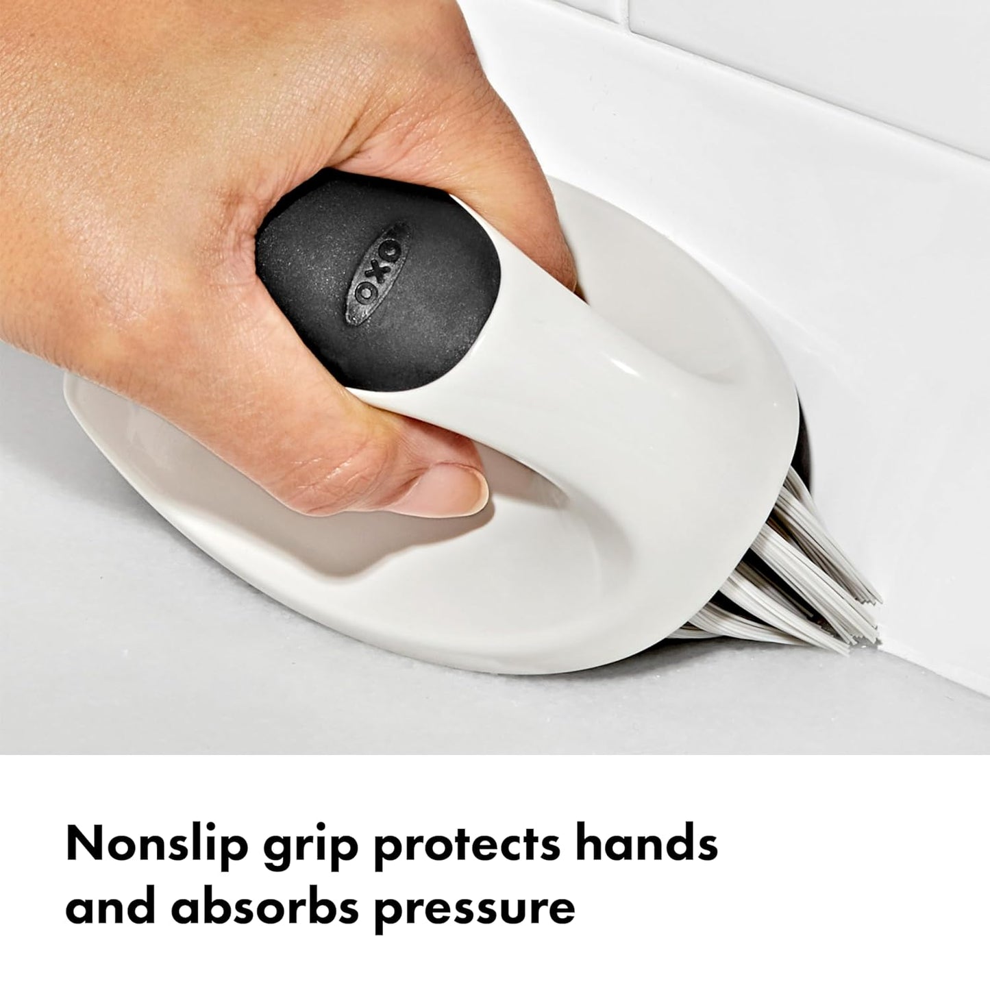 OXO Good Grips All-Purpose Scrub Brush – 2-Pack, Crevice Cleaning, Bathroom Cleaning, Scrub Brush with Handle, Brushes to Scrub Your Kitchen or bathrooms