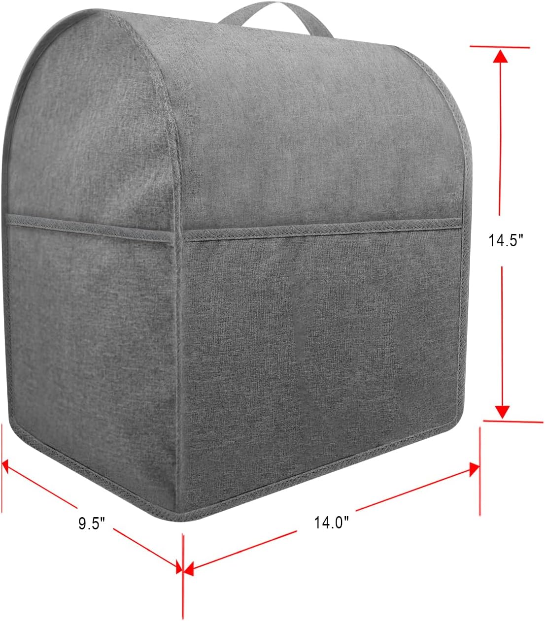 Stand Mixer Dust-proof Cover for KitchenAid Mixer，Multi Pockets for Various Kitchen Appliance Accessories，Water-resistant，Easy Cleaning (Grey(New style), Fit for Tilt Head 4.5-5 Quart)