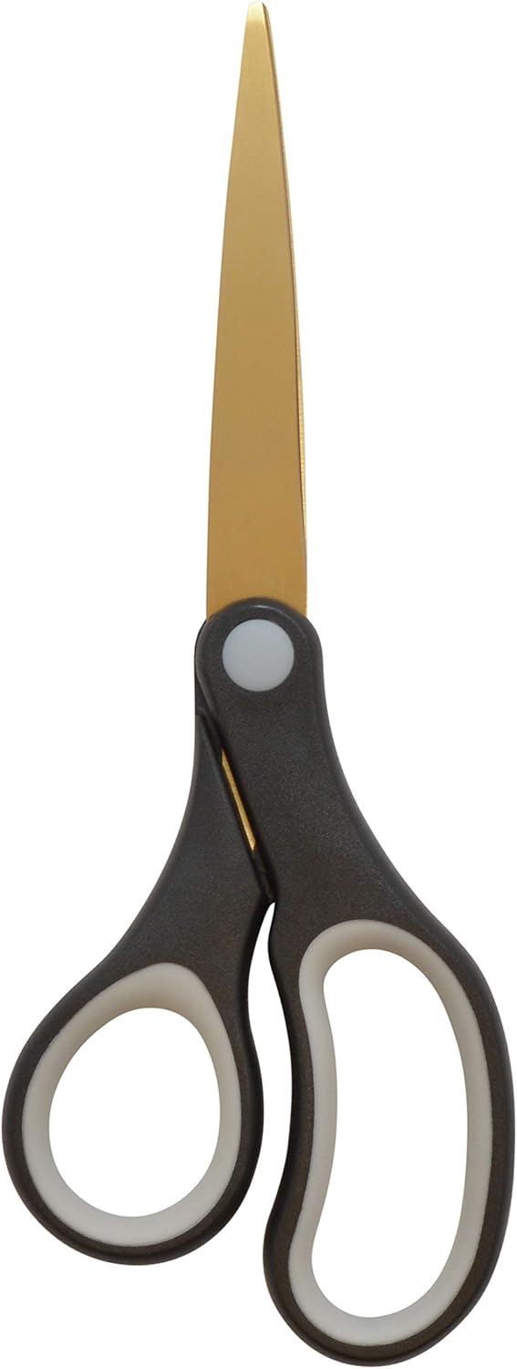 Westcott 55848 8-Inch Titanium-Bonded Scissors For Office and Home, Black/Gold, 4 Pack