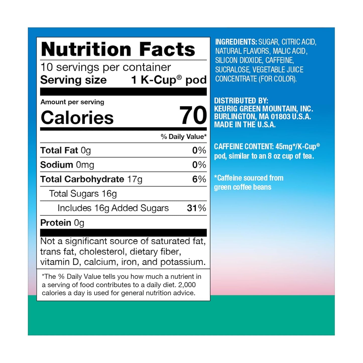 The Original Donut Shop Iced Refreshers, Strawberry Açaí Flavor, Keurig Single Serve K-Cup Pods, 60 Count (6 Packs of 10)