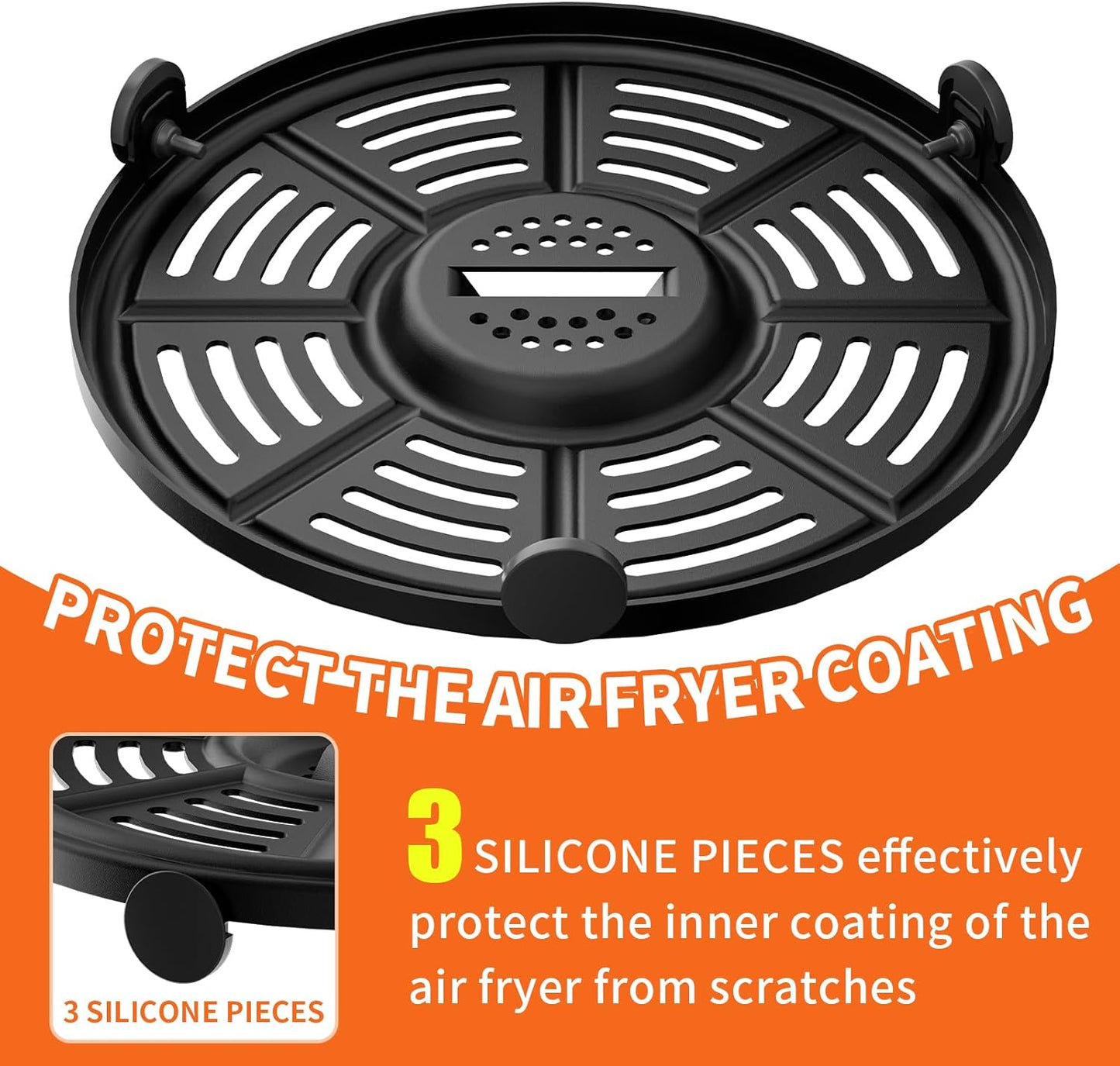 Air Fryer Replacement Basket and Tray for Ninja AF101, Air Fryer Accessories for Ninja AF101, Non-Stick 4 Qt Basket with Cover and Grill Pan, Dishwasher-Safe Replacement Parts