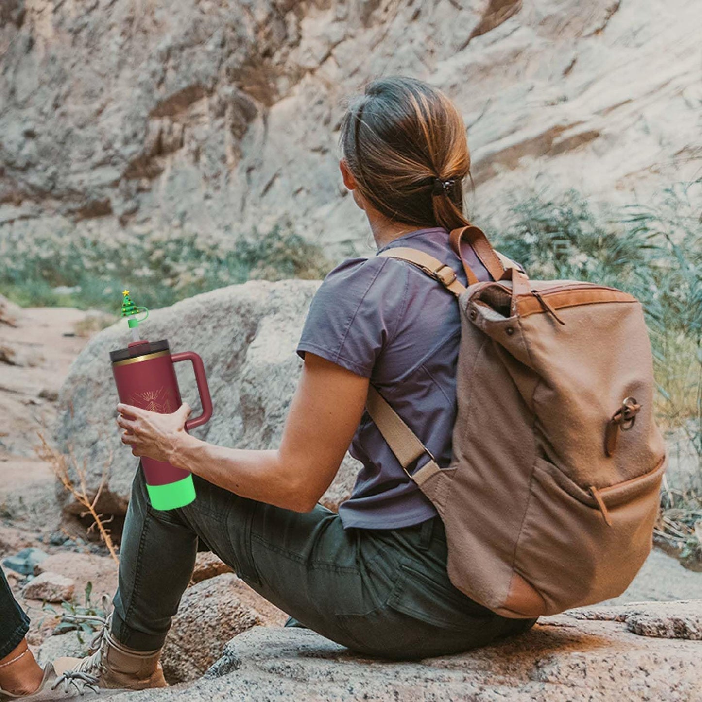 QIANHAI Silicone Boots for Sport Water Bottle Accessories - Fits Stanley Adventure Quencher Tumbler 40oz & IceFlow 20 30oz Hydro Flask YETI Rambler Simple Modern (MixS-1WhiteRed)