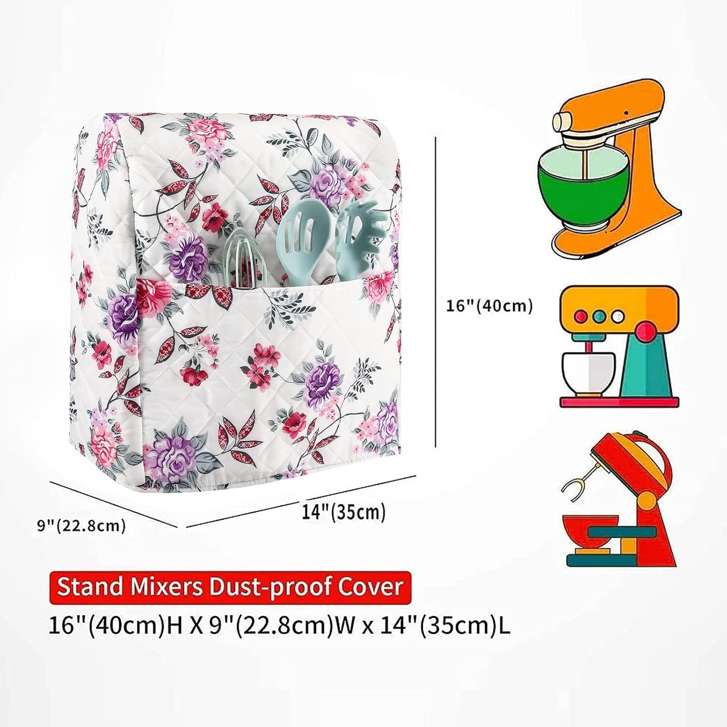 Stand Mixer Cover,Kitchen Mixer Cover Compatible With 5-8 Quart Kitchenaid Hamilton Mixers,Pioneer Woman Kitchen Aid Covers for Stand Mixer,Pioneer Women Kitchen Aid Mixer Assecories