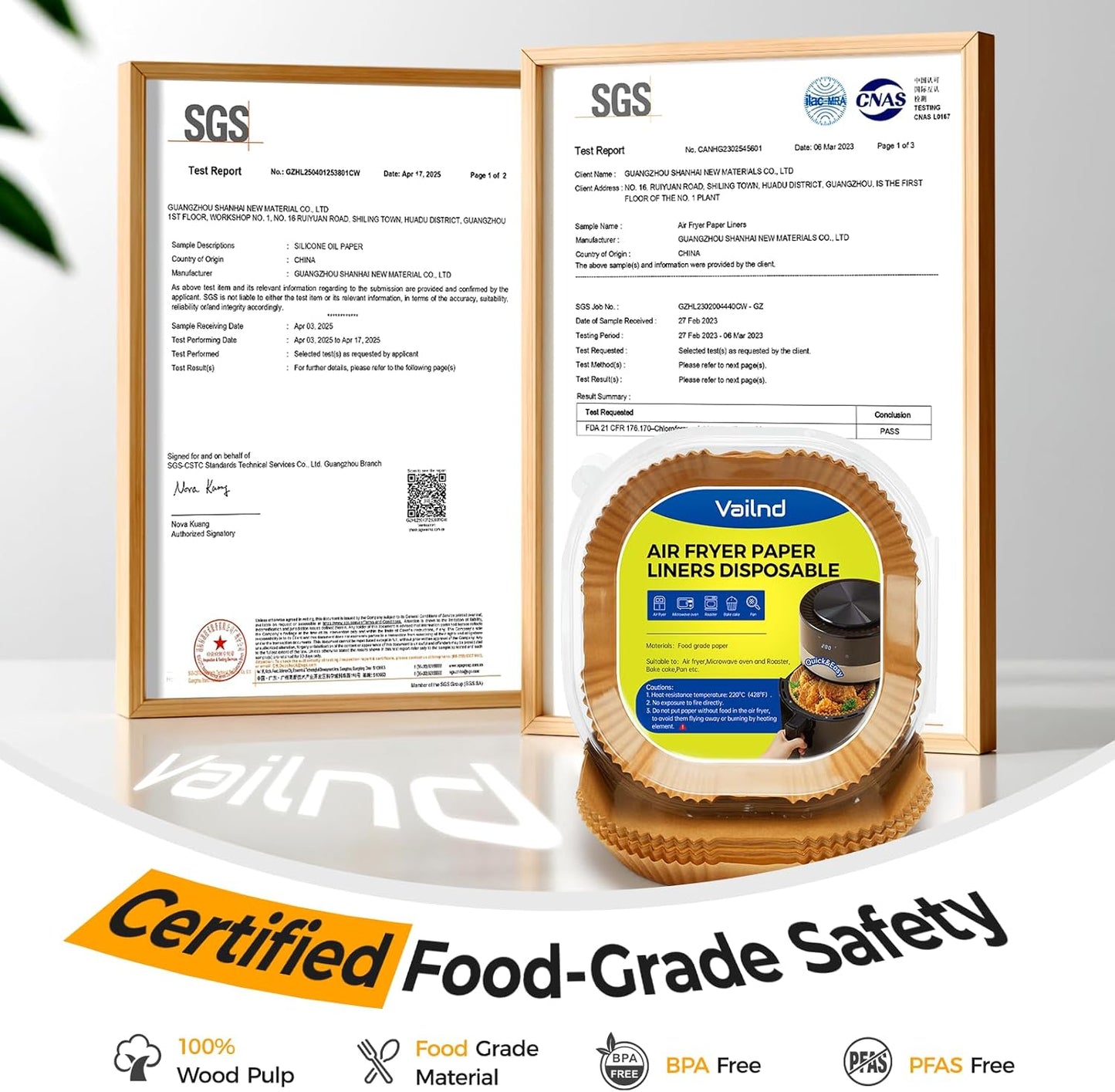 Air Fryer Paper Liners, 125Pcs Parchment Paper, Air Fryer Liners Disposable for Microwave, Non-Stick Air Fryer Liner Square Free of Bleach (8IN)