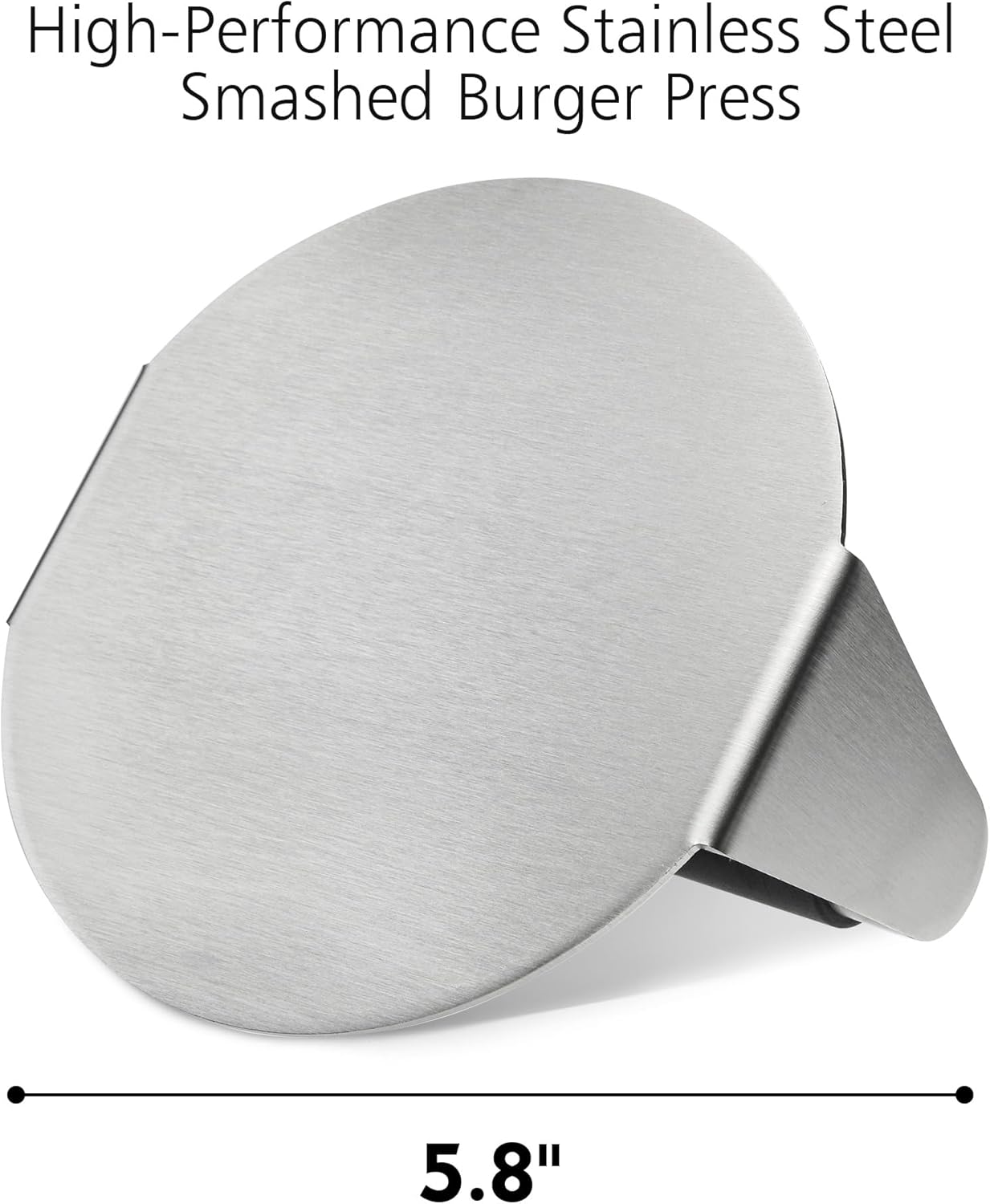 FANGSUN Burger Press with Anti-Scald Handle, 5.8 Inch Stainless Steel Burger Smasher, Round Non-Stick Hamburger Press for Griddle, Griddle Accessories Kit for Flat Grill Cooking, Gift Package