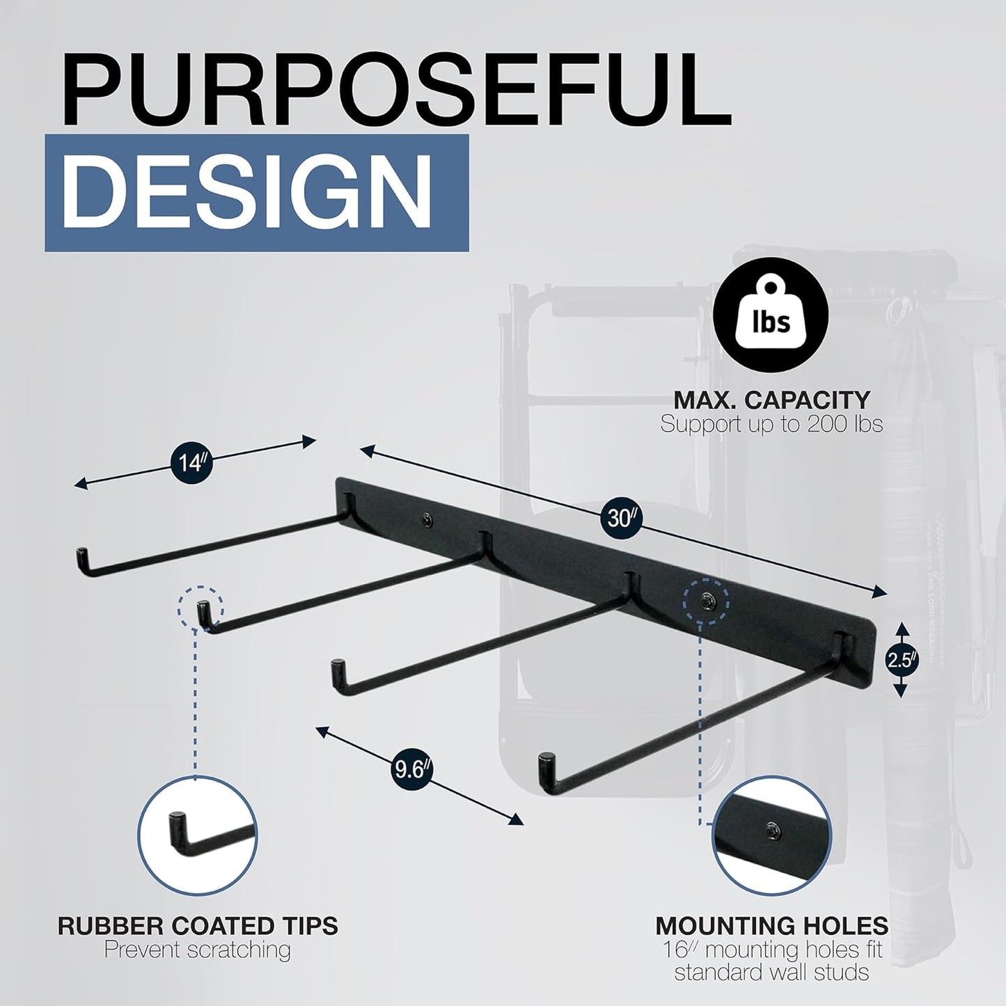 StoreYourBoard Double Chair Storage Rack – 2 Pack Heavy Duty Folding Chair Rack for Garage Organization, Holds 200 lbs, Chair Hangers for Folding, Patio, Beach & Camping Chairs