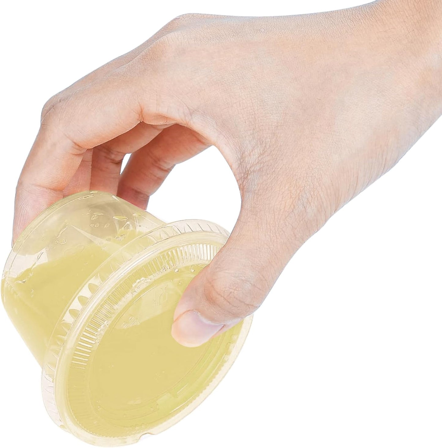 TashiBox 200 Sets - 4 oz Portion Cups With Lids, Small Plastic Containers, Airtight and Stackable Souffle Cups for Jello Shots, Sauce, Condiments, Lunch, Party, Trips (Pack of 2)