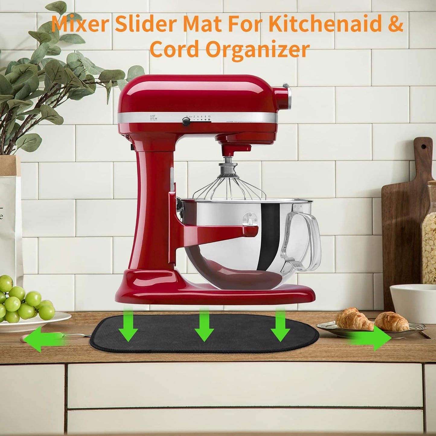 Sliding Mat for Kitchenaid Mixer, Mover Slider Mat Pad for 5-8 Qt Bowl-Lift Stand Mixer, Kitchen Appliance Slider Mat Compatible with Professional 600 Stand Mixer, Kitchen Aid Mixer Accessories