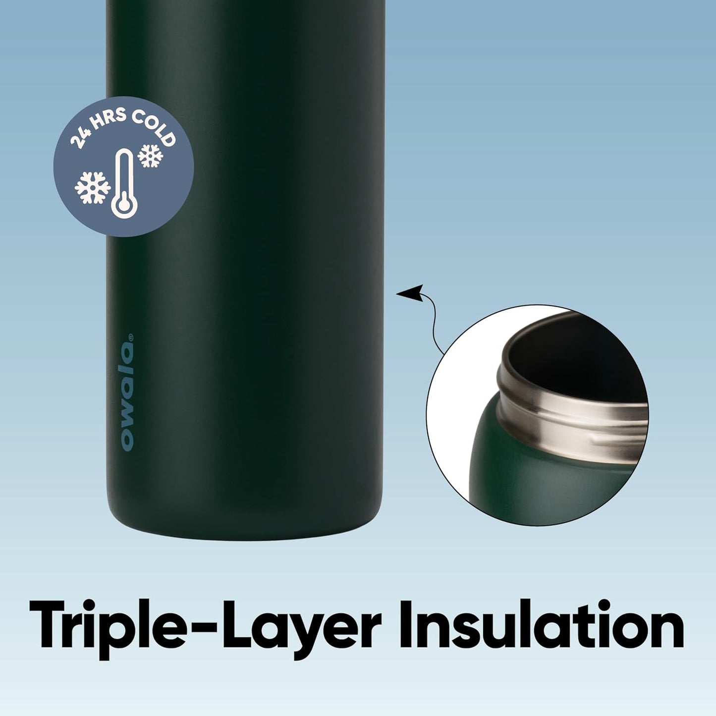 Owala FreeSip Insulated Stainless Steel Water Bottle with Straw, BPA-Free Sports Water Bottle, Great for Travel, 32 Oz, Lost Signal