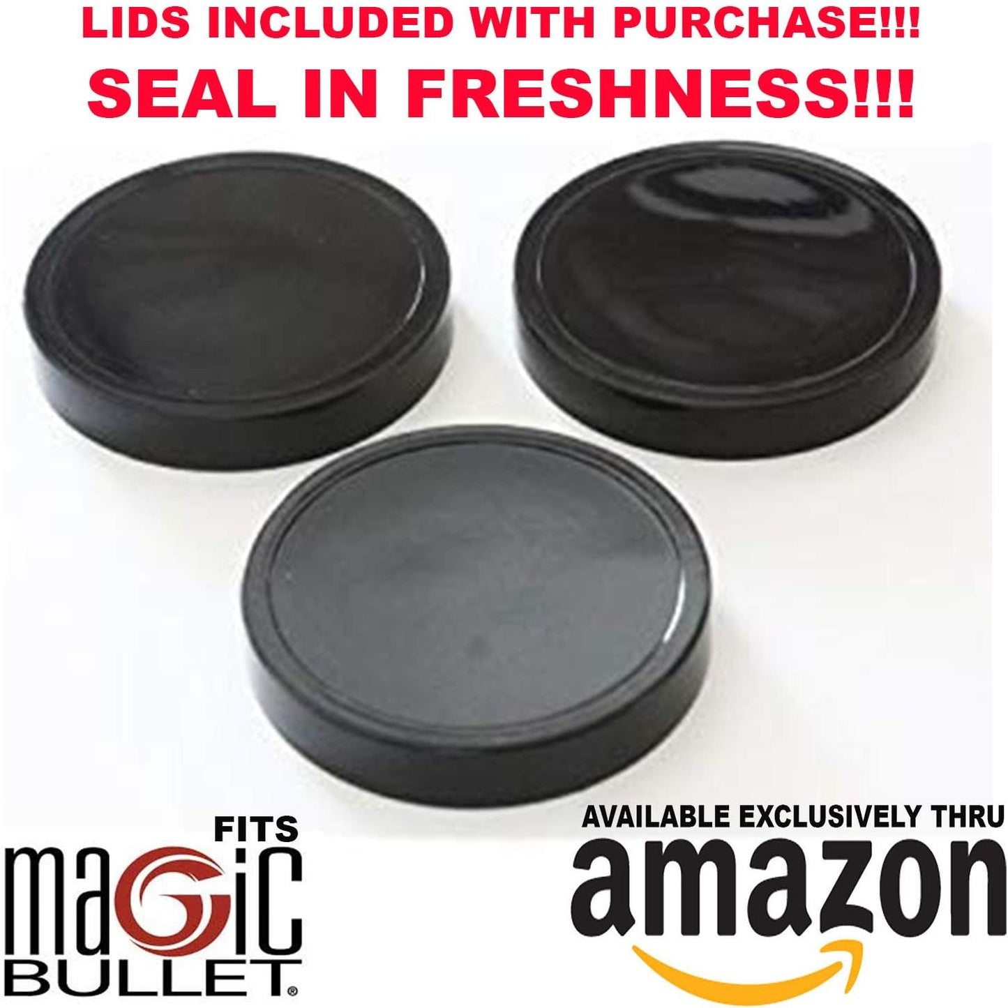 16oz Cups 6 Piece Set - 3 Replacement Cups WITH LIDS for Magic Bullet Blender LIDS INCLUDED