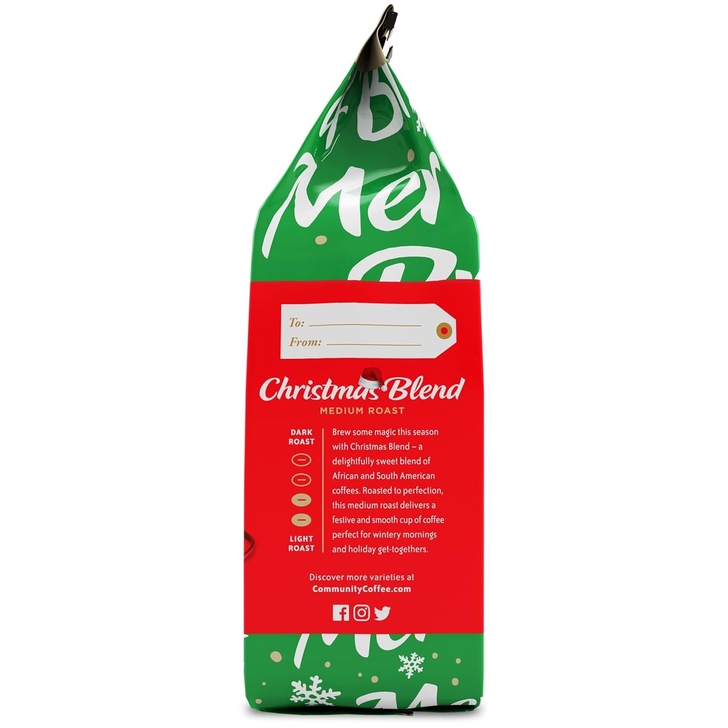 Community Coffee Christmas Blend Ground Coffee, Medium Roast, 12 oz Bag (Pack of 6)