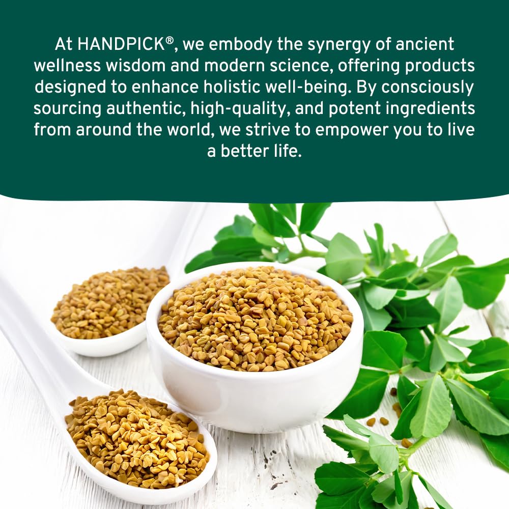 HANDPICK Fenugreek Seeds (14oz) ALL NATURAL Fenugreek - Indian Origin Whole Methi Seeds (Trigonella Foenum Graecum) Fenogreco En Semillas | Resealable Ziplock Pouch
