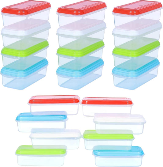 ARSUK 8OZ Small Food Containers with Lids 16 Pack - Reusable 1 Cup BPA Free Plastic Storage Containers for Snacks, Leftovers, Portion Control & Meal Prep - Leakproof, Microwave, Fridge & Freezer Safe