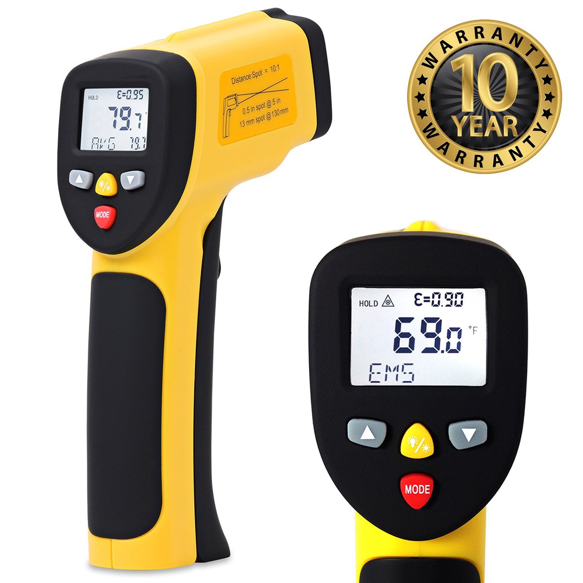 eT650D Temperature Gun by ennoLogic - Dual Laser Non-Contact Infrared Thermometer -58°F to 1202°F - NIST Option Available - Accurate Digital Surface IR Thermometer (Not for Body Temp)