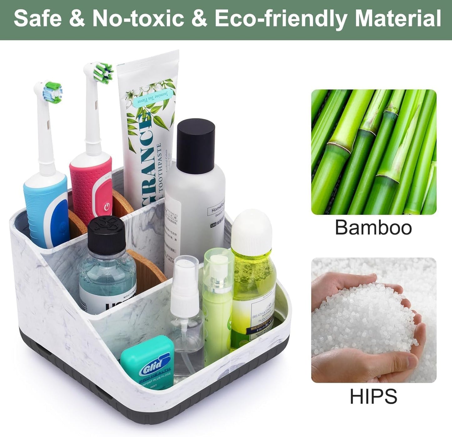 Chintu Toothbrush Holders for Bathroom Counter Organizer - 6 Slots Kids Tooth Brushing Holder Rustic Toothbrush and Toothpaste Holder for Vanity Organization Farmhouse Electric Toothbrush Caddy Black