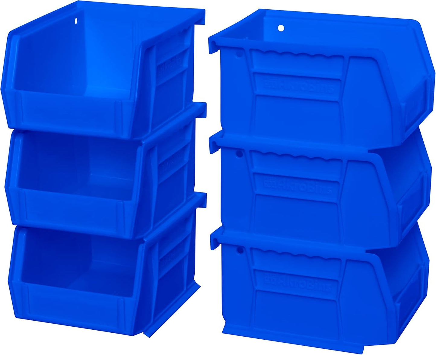 Akro-Mils 30210 AkroBins Plastic Storage Bins, Space-Saving Stackable Bins for Garage, Pantry, Craft Organization, 5" x 4" x 3", Blue,(Pack of 24)
