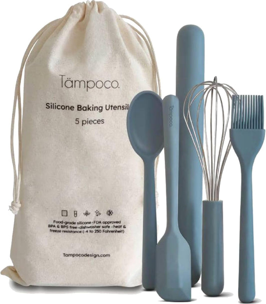 Tampoco Real Kids Cooking & Baking Set – Montessori Kitchen Tools for Real Cooking with Food-Safe Silicone Utensils – Functional & Fun Gift for Young Chefs