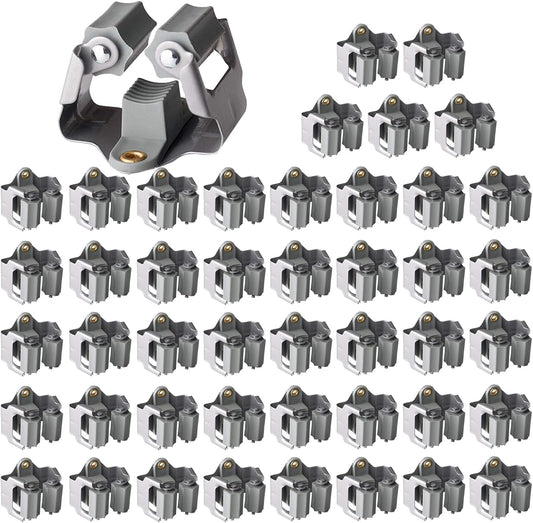 3-H 45 Pack Mop and Broom Holder Wall Mount Big Size Hanging 1 KG Extra,Broom Hanger Wall Mount for Hanging and Organizing Shove Rake Yard Tools in Shed Kitchen Laundry Room Bathroom Garden(grey)