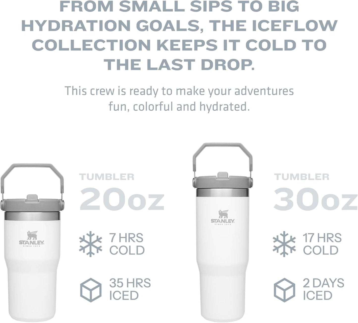 Stanley IceFlow Stainless Steel Tumbler - Vacuum Insulated Water Bottle for Home, Office or Car Reusable Cup with Straw Leak Resistant Flip Cold for 12 Hours or Iced for 2 Days