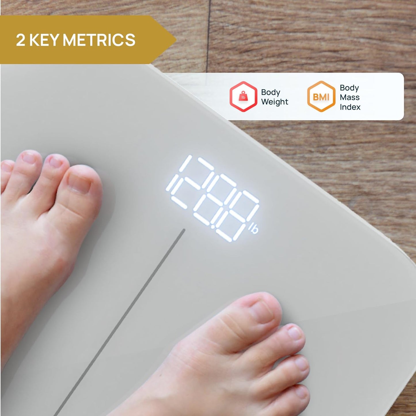 INEVIFIT Smart Premium Bathroom Scale, Highly Accurate Bluetooth Digital Bathroom Body Weight Scale, Precisely Measures Weight & BMI for Unlimited Users