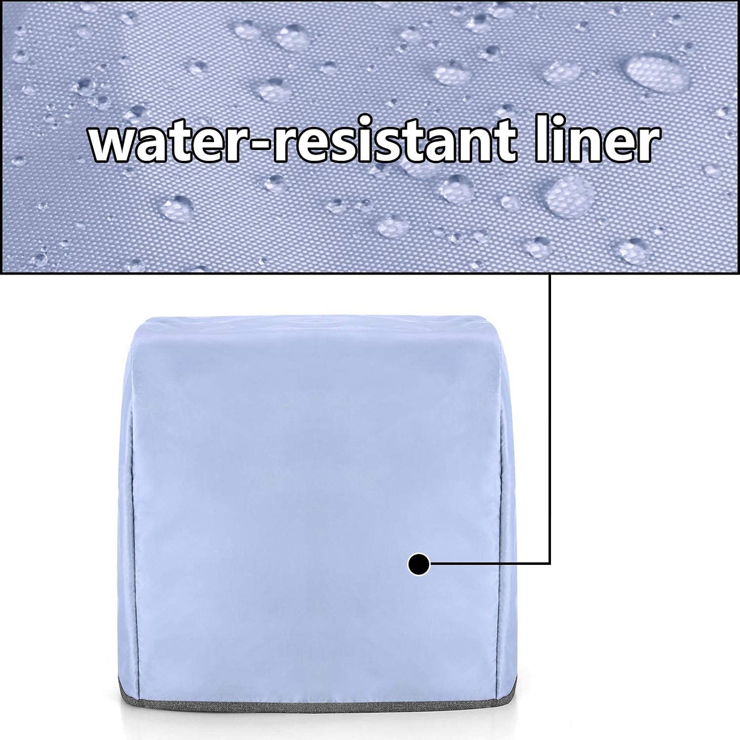 Yarwo Stand Mixer Cover Compatible with 4.5 qt and All 5 qt KitchenAid Mixer, Protective Dust Cover with Top Handle and Pockets for Accessories, Gray with Grid