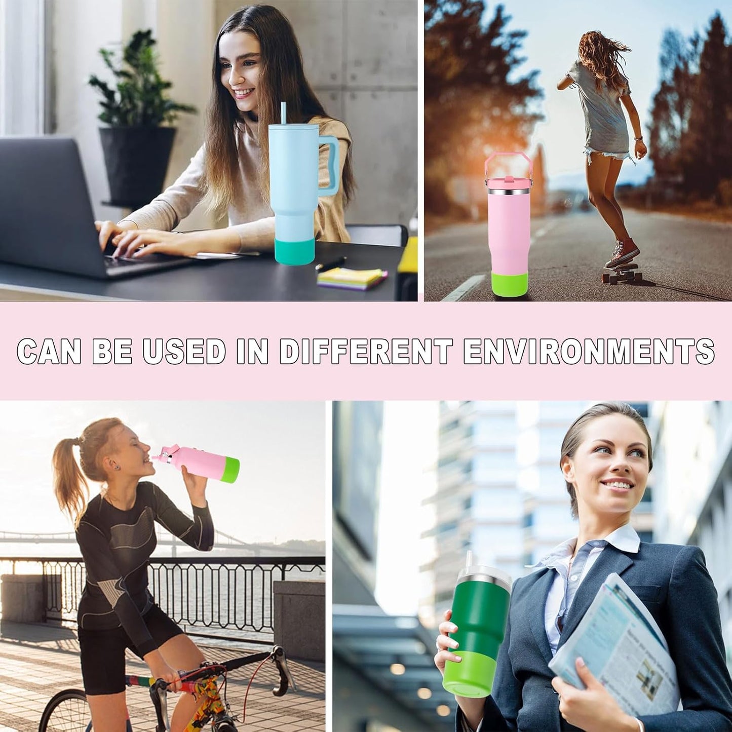 Silicone Boot for Hydro Flask 12-40 OZ Water Bottle, Boot for Stanley Cup 40 30 OZ, Bottom Boots for Hydroflask Sports Water Bottles, Silicone Bottom Cover Sleeve