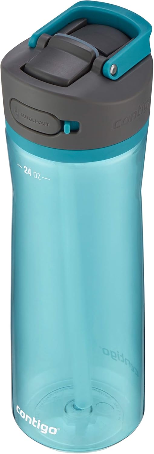 Contigo Ashland 2.0 Leak-Proof Water Bottle with Lid Lock and Angled Straw, Dishwasher Safe, Interchangeable Lid, 24oz, Juniper