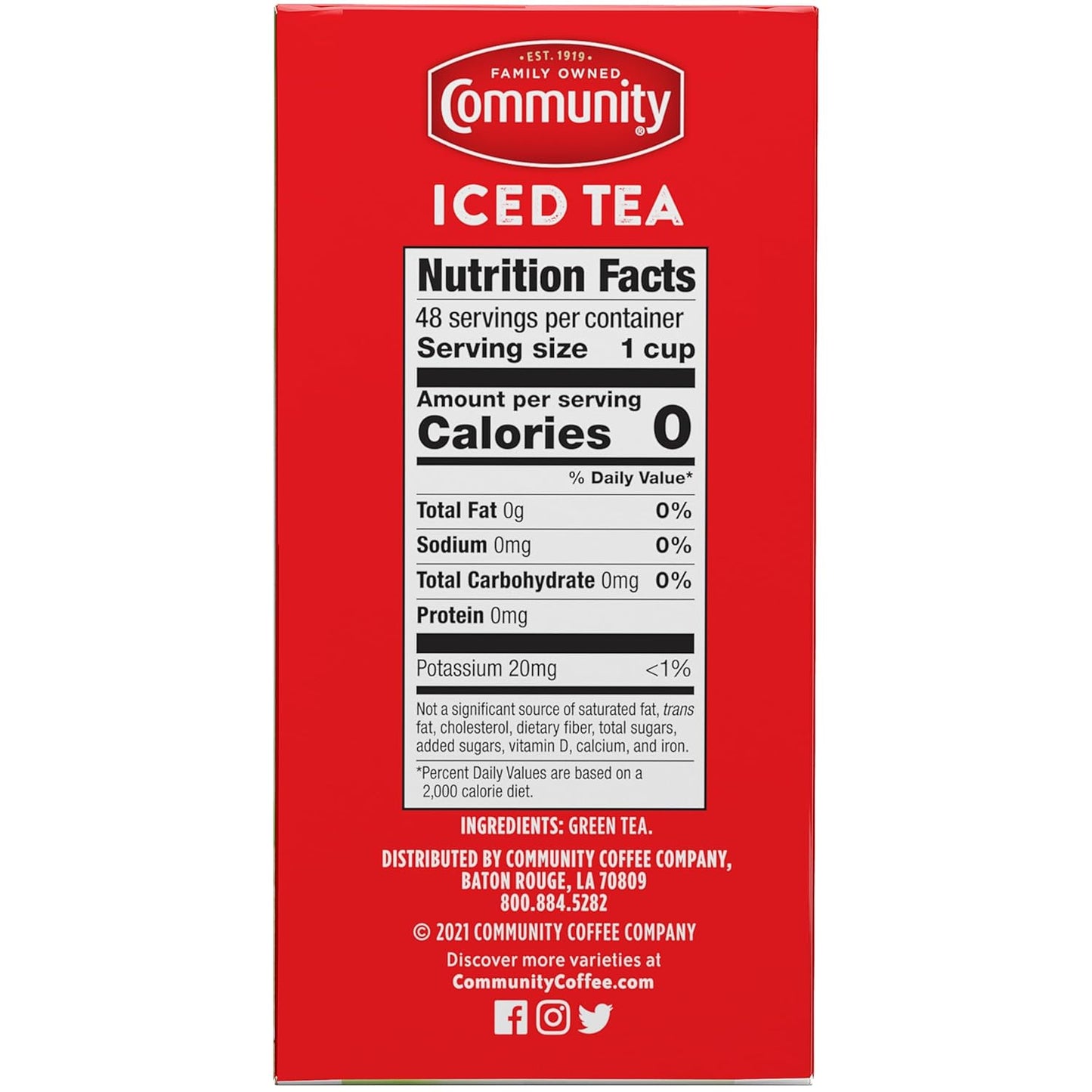Community Coffee Green Tea Bags, Individual Size, 48 Count (Pack of 1)