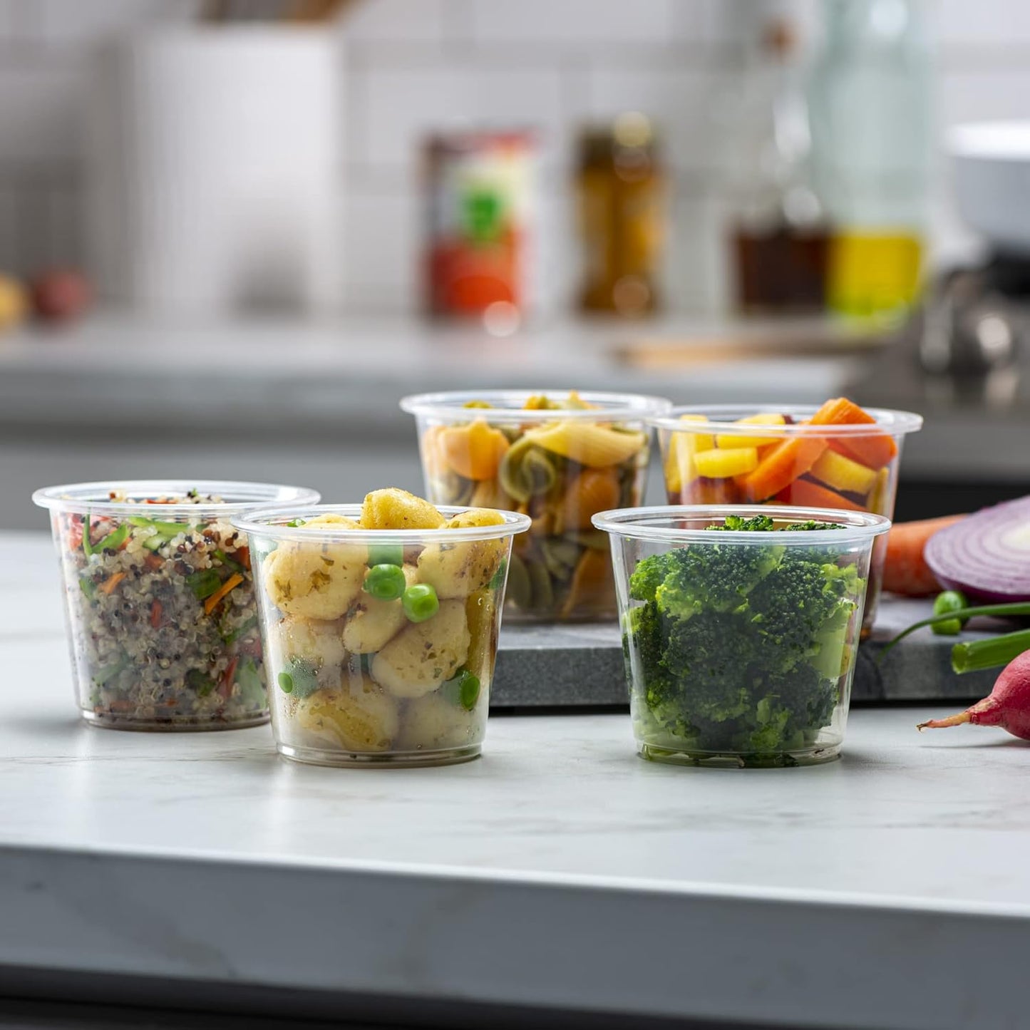 {5 oz,200 Cups} Clear Diposable Plastic Portion Cups No Lids, Small Mini Containers For Portion Controll, Jello Shots, Meal Prep, Sauce Cups, Slime, Crafts, Disposable Souffle Cups & Much more