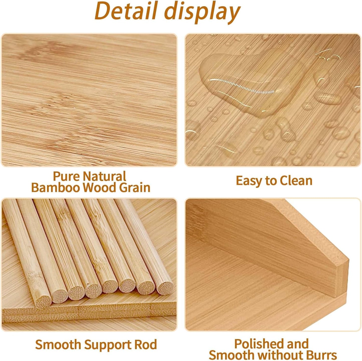 HYNAWIN Bamboo Spice Rack Corner Shelves-3 Tier Standing Pantry Shelf for Kitchen Counter Storage,Bathroom Countertop Storage Organizer-Irregular Pattern Desk Bookshelf