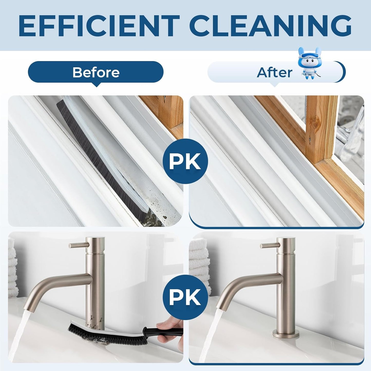 Crevice Cleaning Brushes, Scrub Brush for Hard to Reach Small Space, Home Essentials, Cleaning Supplies, Cleaning Tools for Household Use, Bathroom, Shower, Kitchen, Window, Toilet (6, Black)