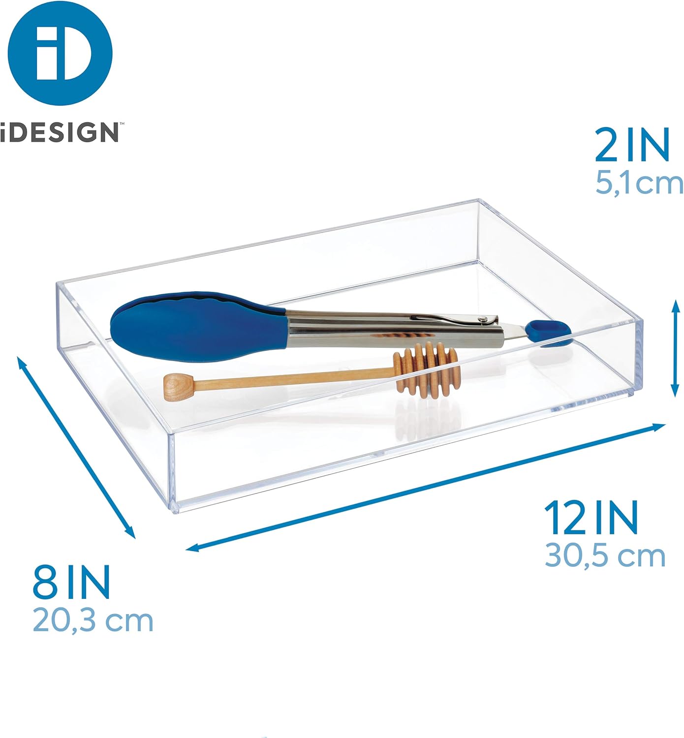 iDesign Clear Drawer Organizer, Plastic Tray for Makeup Storage on Bathroom Vanity, Dresser or Desk