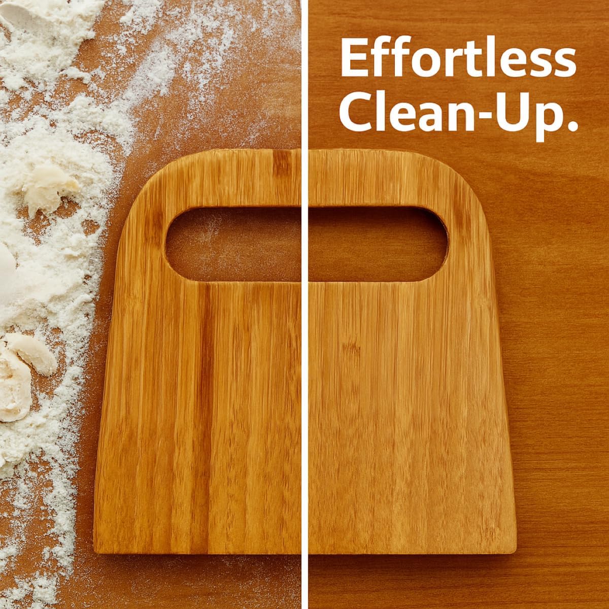 Mrs. Anderson’s Baking Bench Dough Scraper, Natural Bamboo 5.91" x 5.63"