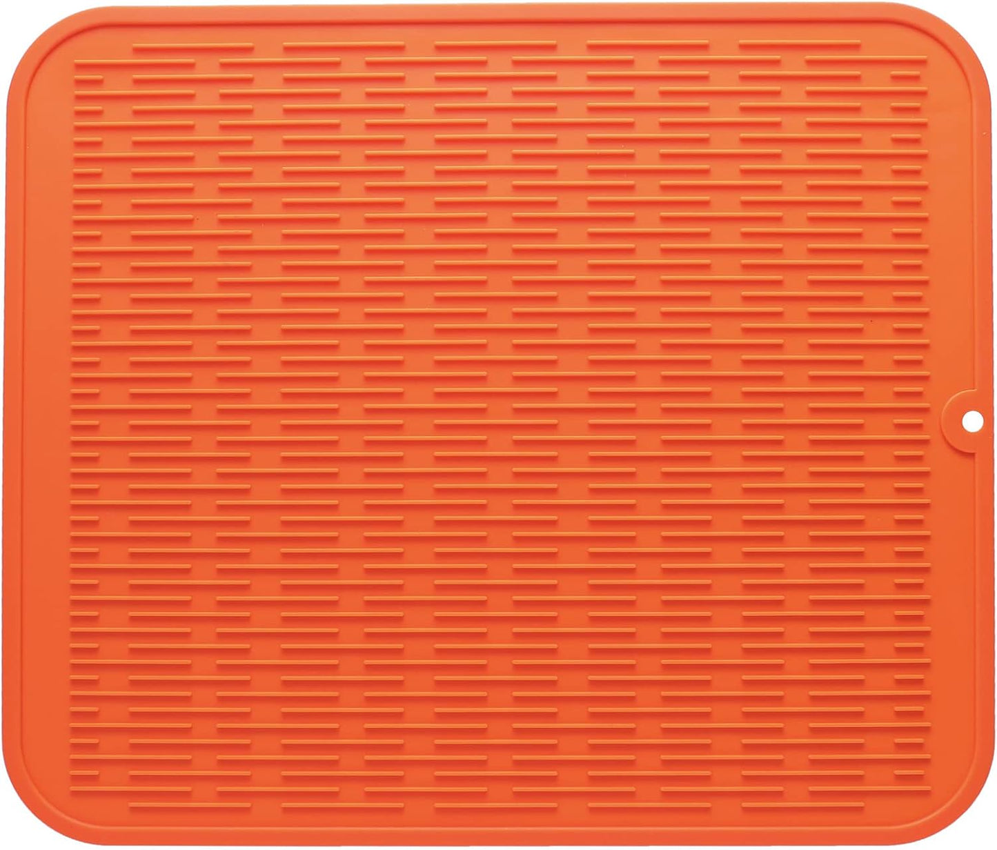Silicone Dish Drying Mat for Multiple Usage,Easy clean,Eco-friendly,Heat-resistant Silicone Mat for Kitchen Counter or Sink,Refrigerator or Drawer Liner Orange XL 18 inches x 16 inches
