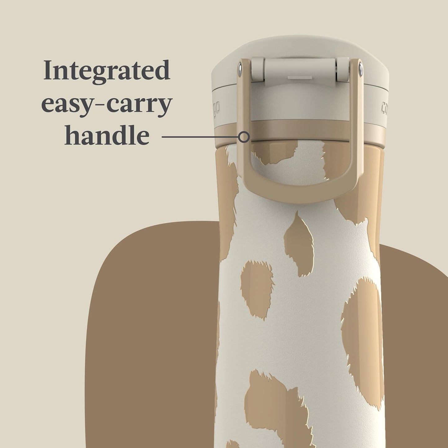 Contigo x Ally Love Jackson Chill 2.0, Stainless Steel, Spill Proof Water Bottle with AutoPop Lid, BPA Free, 24oz, Oatmilk