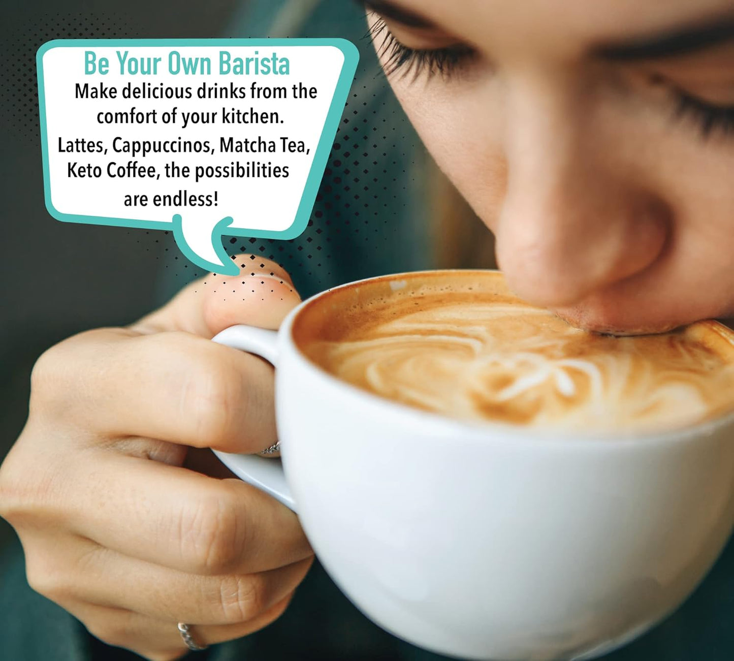 Elementi Milk Frother Wand - Coffee Frother Handheld - Drink Mixer - Coffee Mixer Wand - Cold Foam Maker - Electric Stirrer for Drinks (Black)