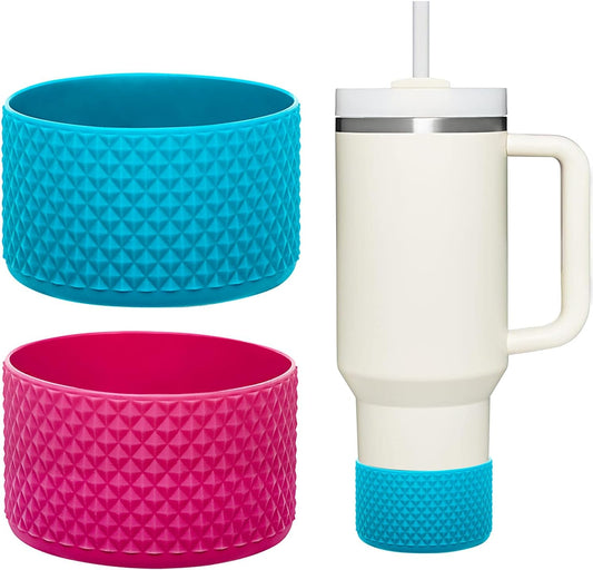 WK IEASON 2 Pcs Tumbler Bottom Protector Boot for Stanley Quencher Adventure 40oz & Stanley IceFlow 20oz 30oz, Stealth Landing-2.83inch Bottom Diameter