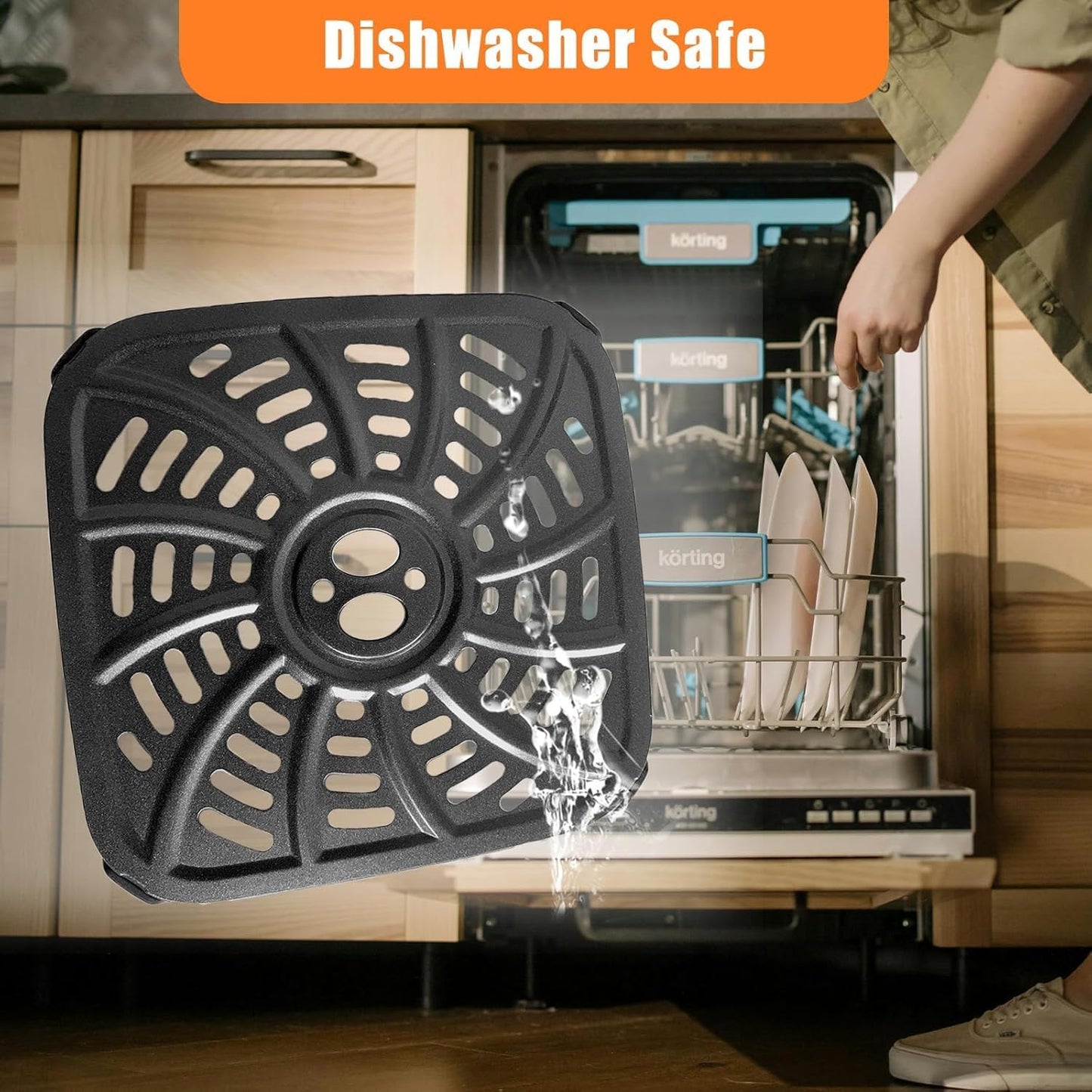 4QT Air Fryer Grill Pan for Gourmia GAF414 Digital Air Fryers, Upgraded Air Fryer Grill Crisper Plate Tray Rack Insert Grate Grid Shelf for 4QT Gourmia Air Fryer, Nonstick, Dishwasher Safe