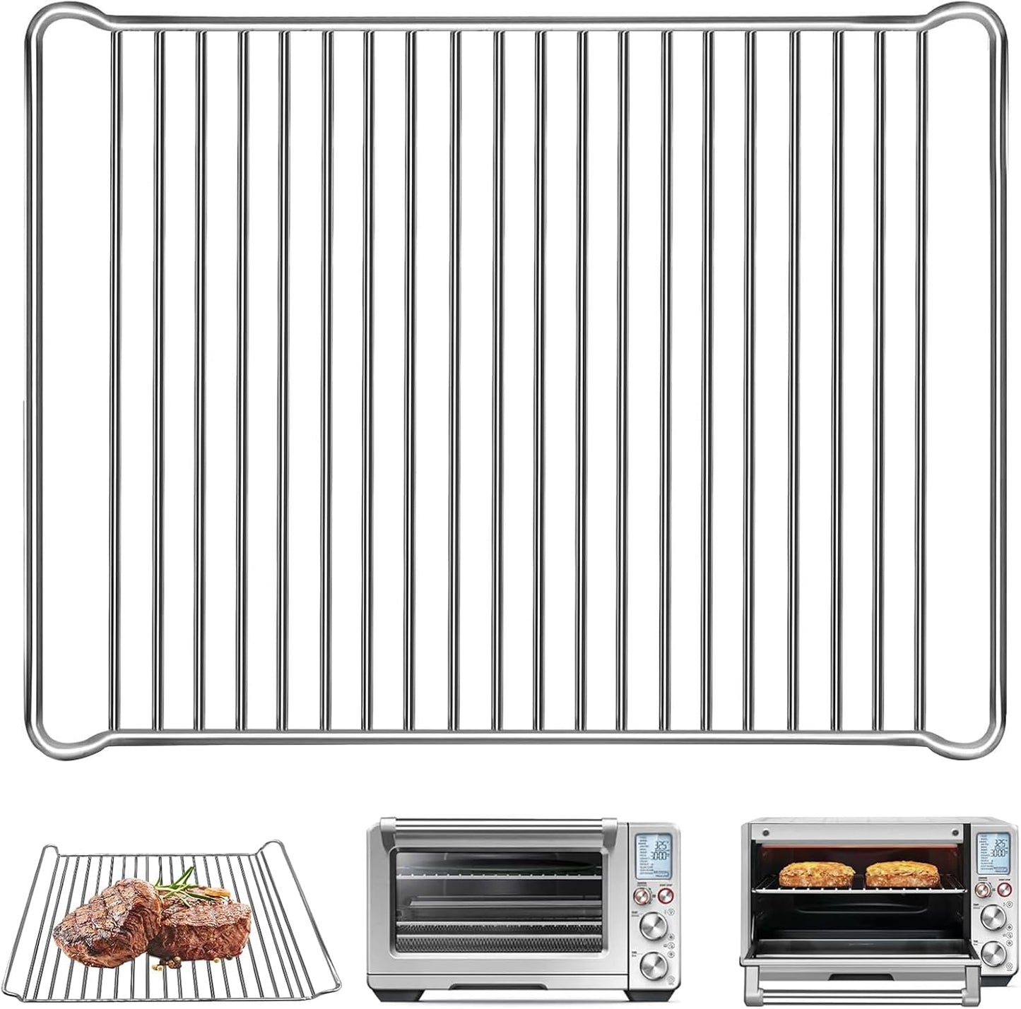 Smart Oven Rack for Breville Oven BOV900BSS, 16.5''*12.2'' Stainless Steel Air Fryer Accessories Replacement Parts Grill Rack Baking Tray，Dishwasher safe