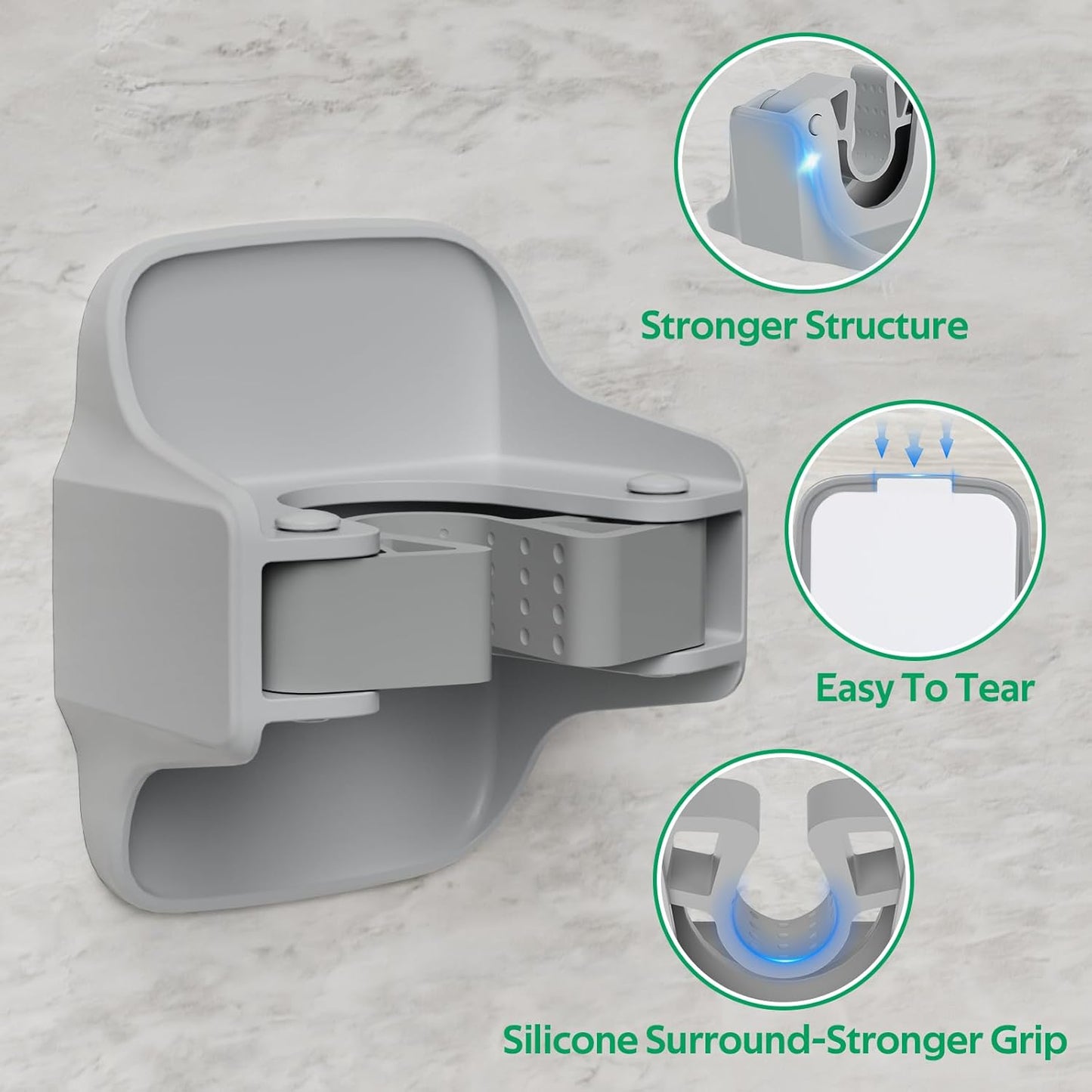 reliahom 3 Pack Broom Holder Wall Mount Mop Grippers No Drilling Self Adhesive Anti-Slip Mop Handle Hanger Dustpan and Broom Organizer Garage Storage Racks-Gray