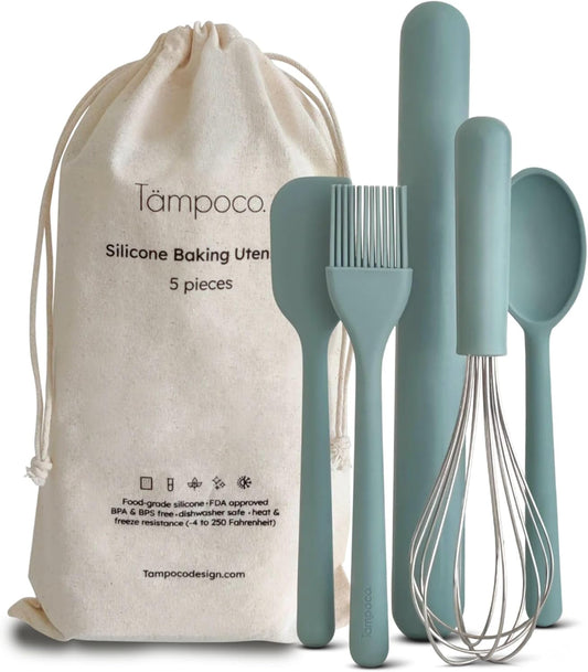 Tampoco Real Kids Cooking & Baking Set – Montessori Kitchen Tools for Real Cooking with Food-Safe Silicone Utensils – Functional & Fun Gift for Young Chefs